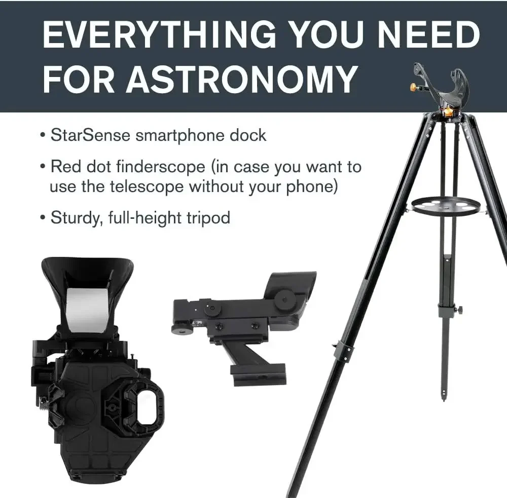 Telescópio habilitado para smartphone StarSense Explorer LT 114AZ - Funciona com o aplicativo StarSense para ajudá-lo a encontrar estrelas, plano