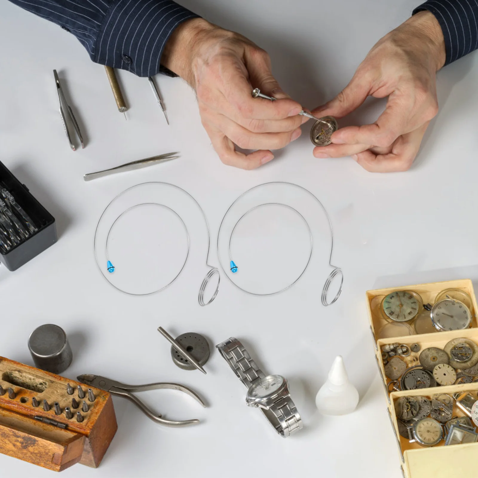 

5Pcs Magnifier Holder Metal Loupe Fix Bracket Adjustable Loupe Holding Circle for Watch Repair Accessories Watch Repair Tool