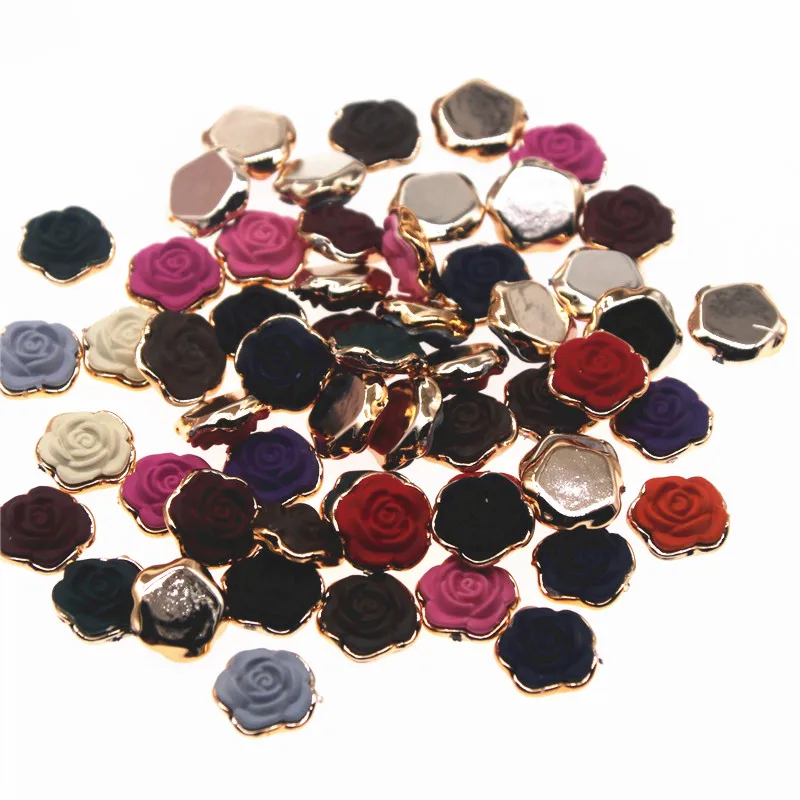 50 sztuk 12mm vintage multicolor kwiat z podstawą żywica flatback cabochon DIY biżuteria/ozdoba do telefonu komórkowego