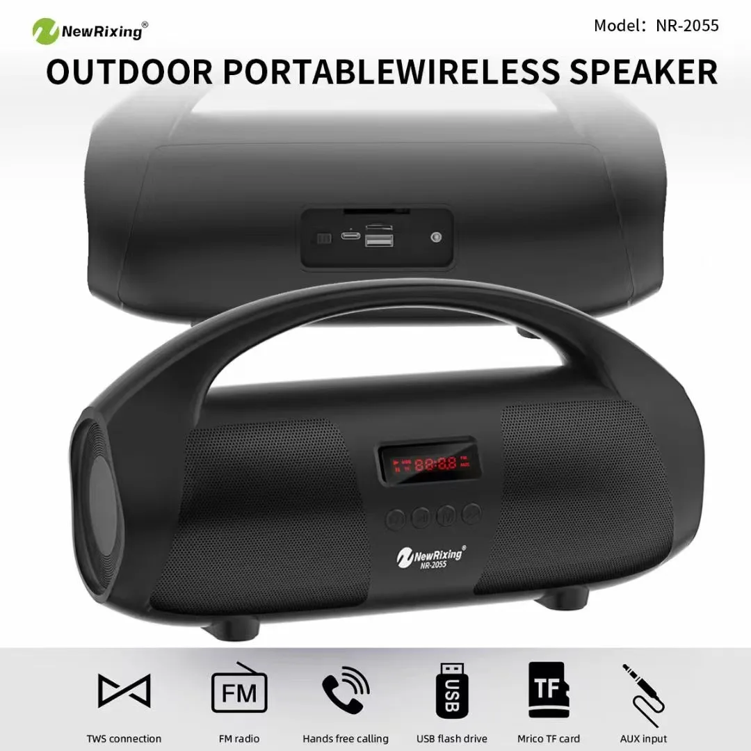 NR2055 Bluetooth speakers Portable Wireless Subwoofer TWS High volume sound column boombox outdoor Audio system For Computer pc