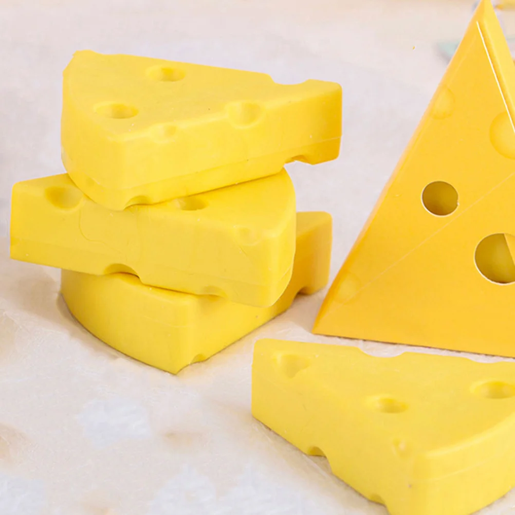 

4Pcs Cheese Erasers Adorable Cheese Shape Rubber Erasers Party Favors Classroom Rewards Holiday Fall Decorations