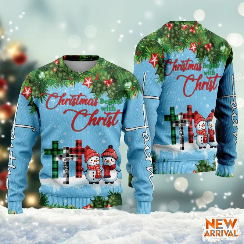Impressão 3d natal jesus moletom para homens mulheres boneco de neve cruz padrão hoodie casual mangas compridas pullovers em torno do pescoço hoodies