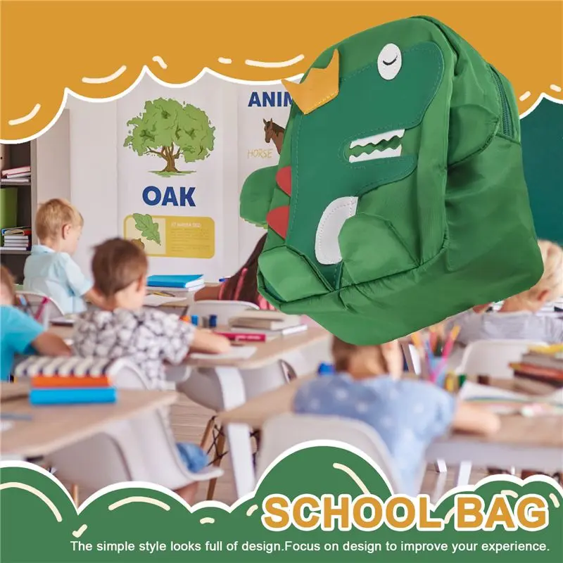 ABRT-Cute Kids Kindergarten School Bag 3D Cartoon Dinosaur Mini Backpack New Baby Boy Girl School Bag