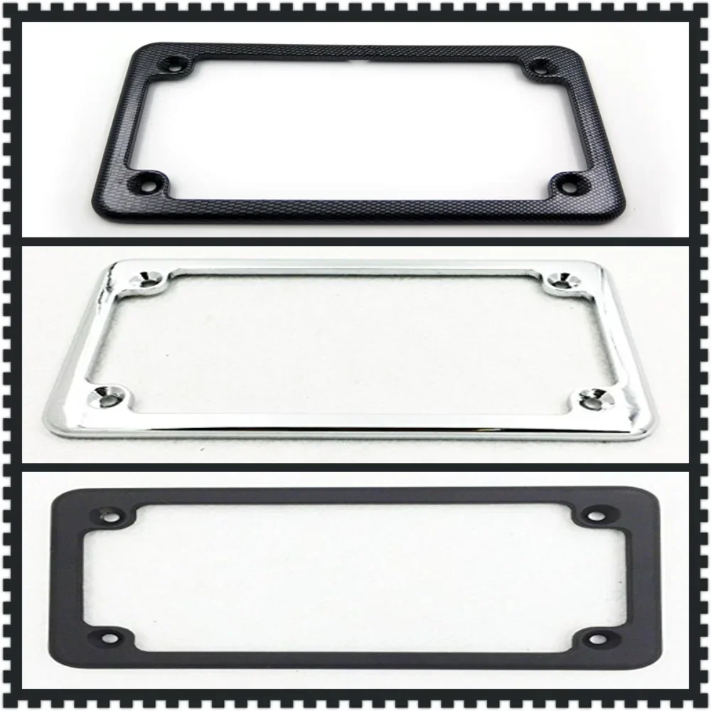 

Motorcycle Parts Carbon Motorcycle License Plate Frame for 7" X 4" Motorcycle Plates Chrome Frame