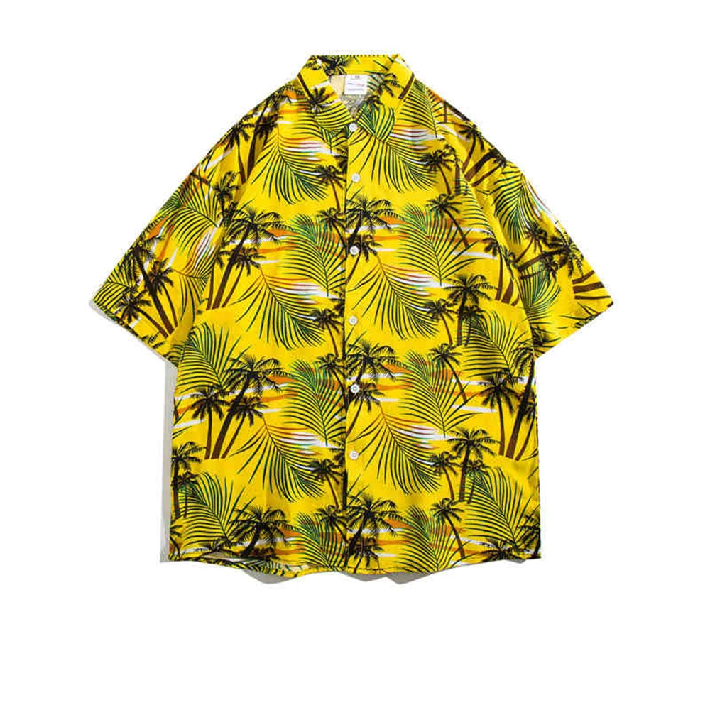 

Coconut Tree Tropical Plant Men's Shirts Summer Fashion Short Sleeve Hawaiian Shirt Man Vintage Street Shirt for Men Top Clothes