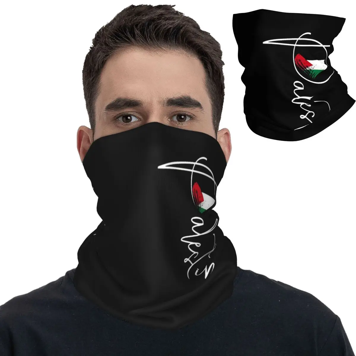 Palestine Flag Bandana Neck Cover Printed Balaclavas Wrap Scarf Multi-use Cycling Running Unisex Adult Windproof