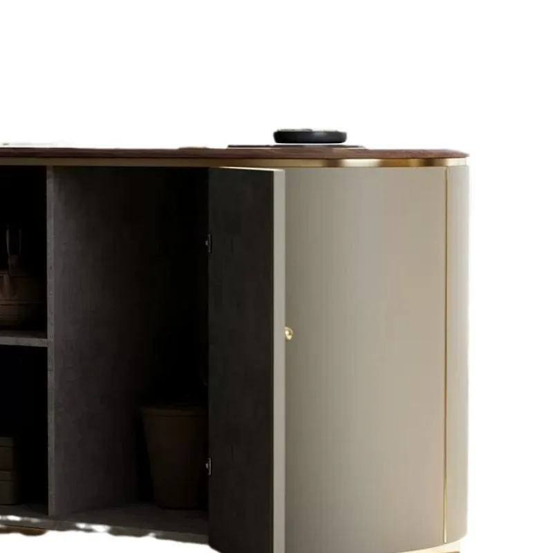 Solid wood table villa high-end modern simple room club meeting guests kung fu table combination