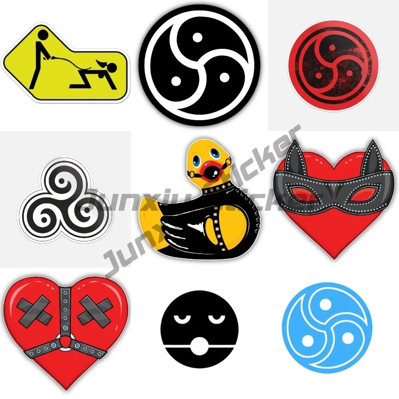 Cartoon Creative BDSM Pornographic Lead Role Playing Adult Car Motorcycle Bumper Stickers Vinyl Stickers