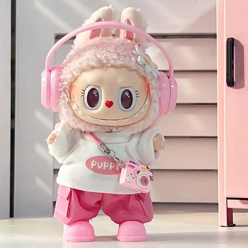 

Hot For Labubu Clothes Doll V1v2v3 Outfits Pu T-Shirt Cargo Pants Glasses Crossbody Bag Dopamine Fashion Set No Doll