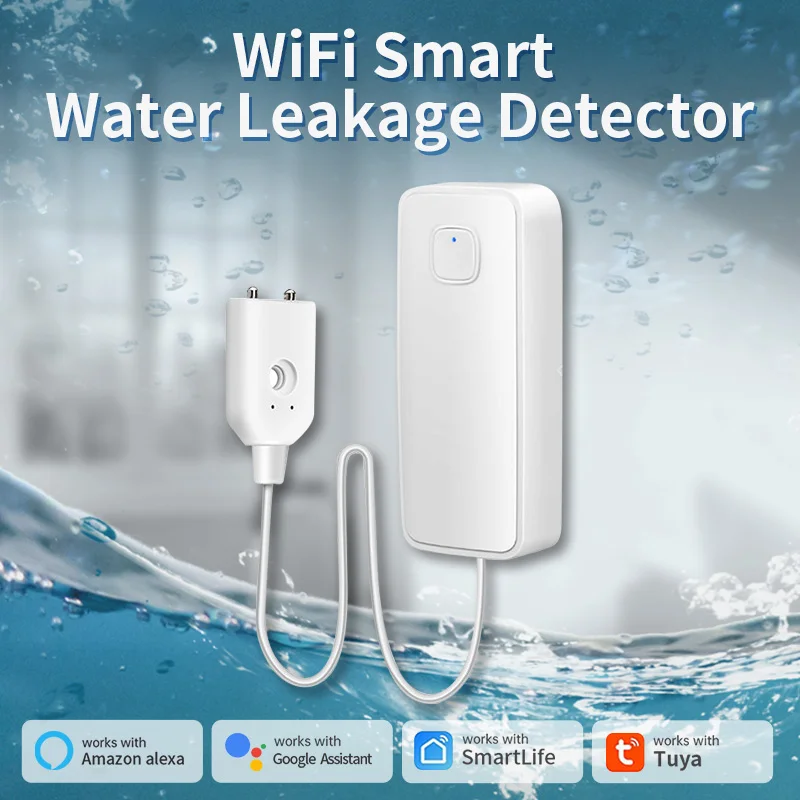 TNCE TUYA WIFI Smart Water Leak Sensor Water Overflow Level Detector Security Home Alarm Water Leakage Alarm APP Remote Monitor