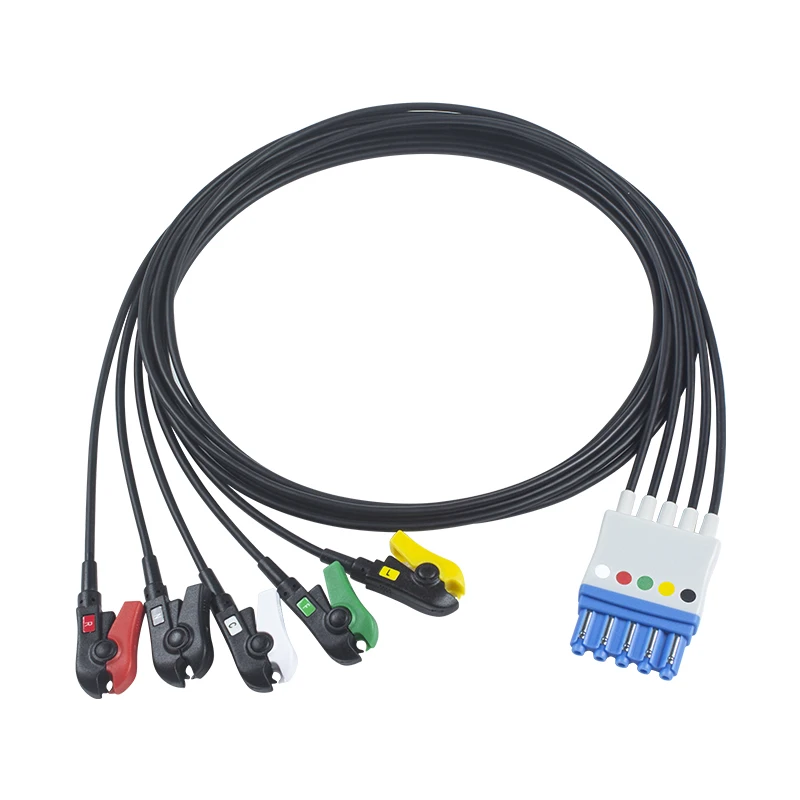 5 Lead Radiotranslucent ECG Leadwires, Compatible with MRI & X-Ray Equipment
