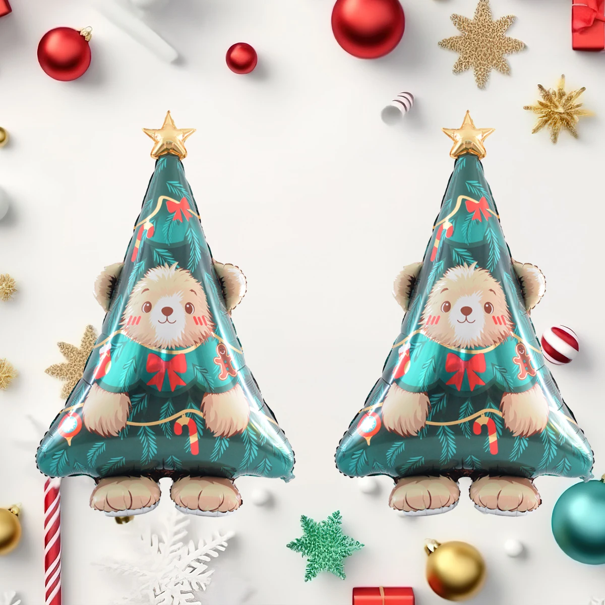 59 Zoll Ständer Sockel Bär Weihnachtsbaum Folienballons Weihnachtsdekorationen für Zuhause Navidad 2026 Dekor