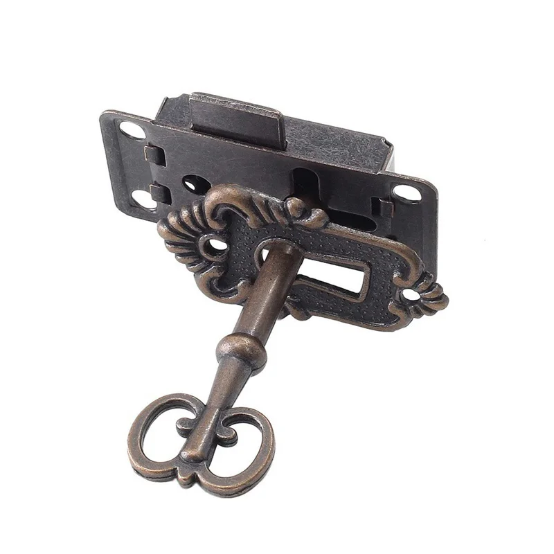 

Chinese Style Furniture Lock Three Piece Set Jewelry Box Antique Makeup Mirror Wooden Box Cabinet Classical Simple Drawer Box