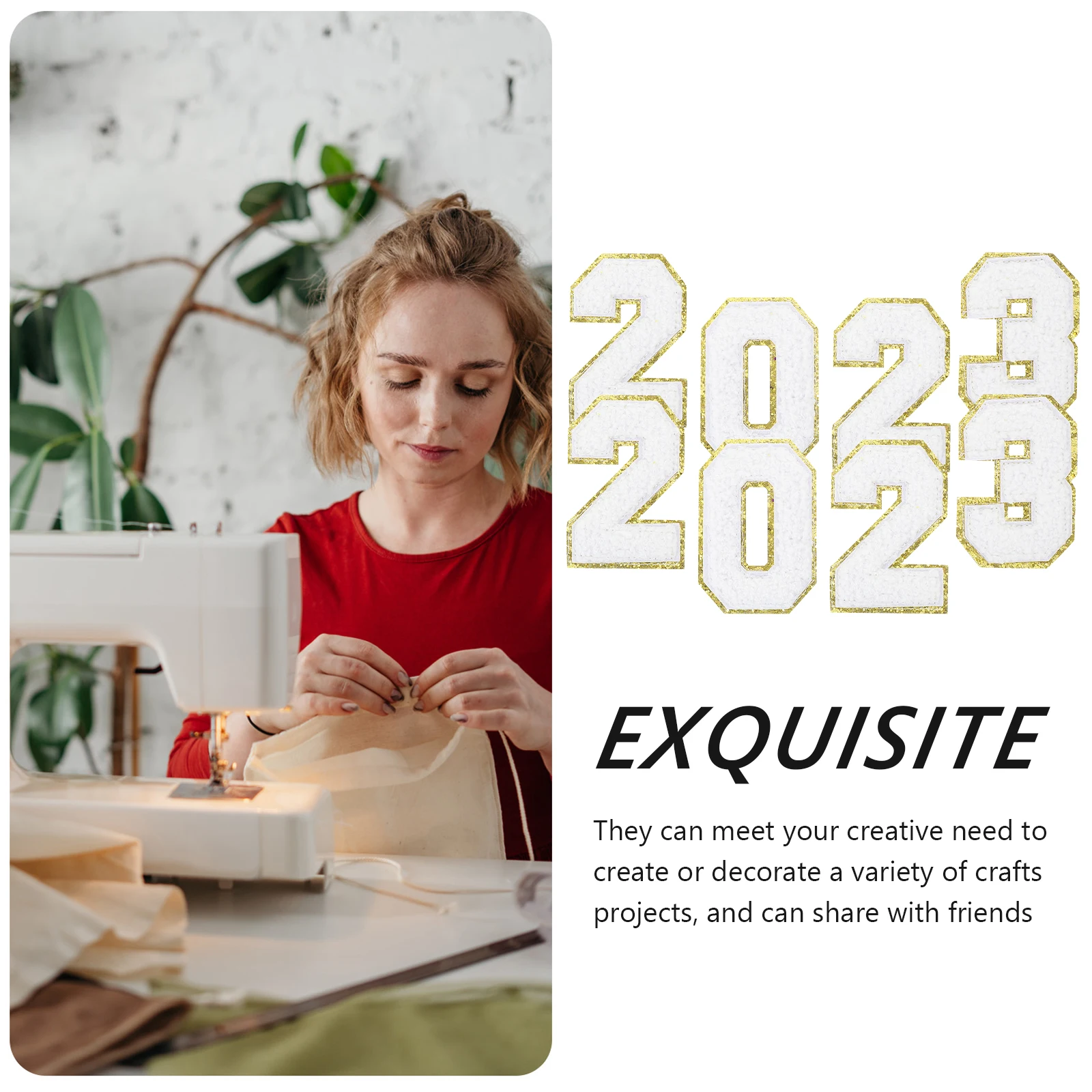 

2 Sets Fabric Patches 2023 Numbers Sewing Applique Applique Embroidered Mini Labels Jeans Repair Sewing Material