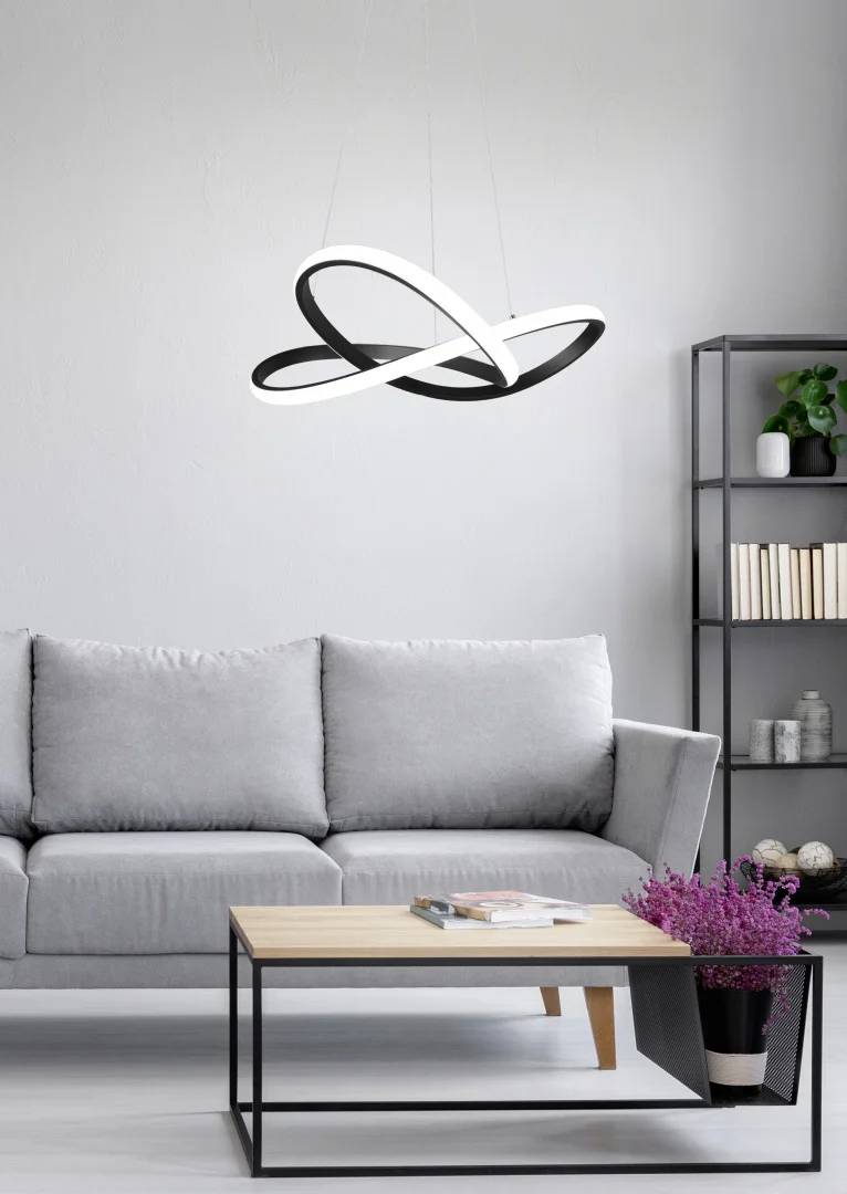 Afbeelding 3: LED-ophanging Lamp cirkel, metaal, antraciet, D 60cm, Cursus