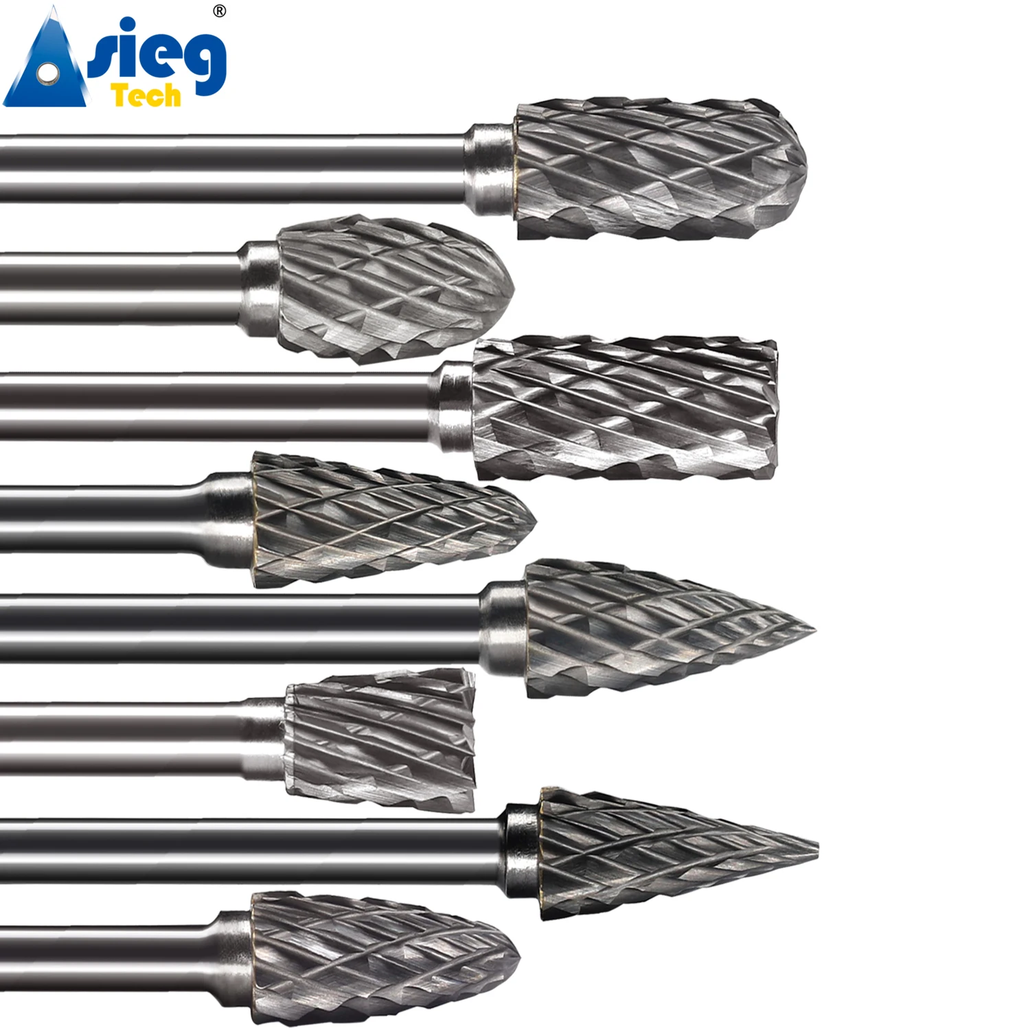 10pcs 3x6mm Carbide Burr Set Rotary File Die Grinder Bit 1/8\