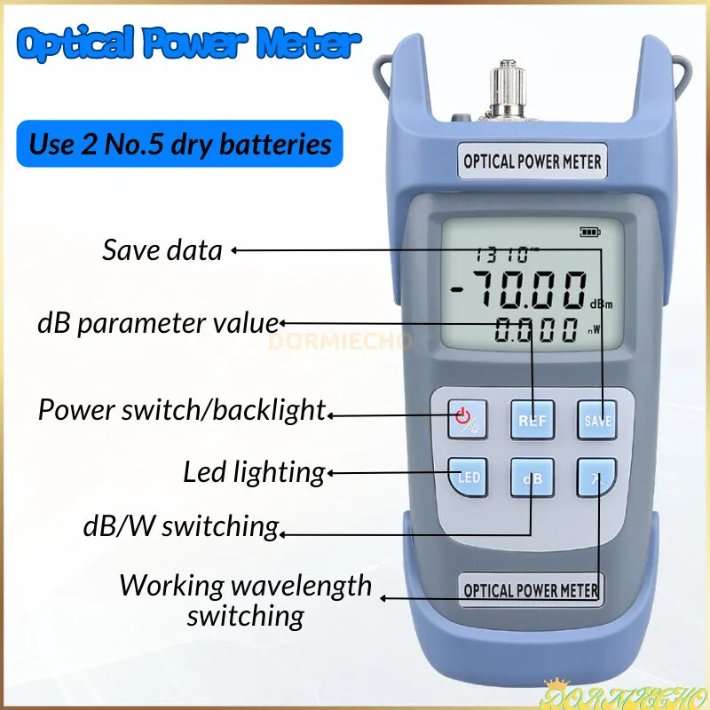 Fiber Optic Tool Kit with FC-6S Fiber Cleaver -70~+10dbm AUA-G710A Mini Optical Power Meter Tester 10mw Visual Fault Locator