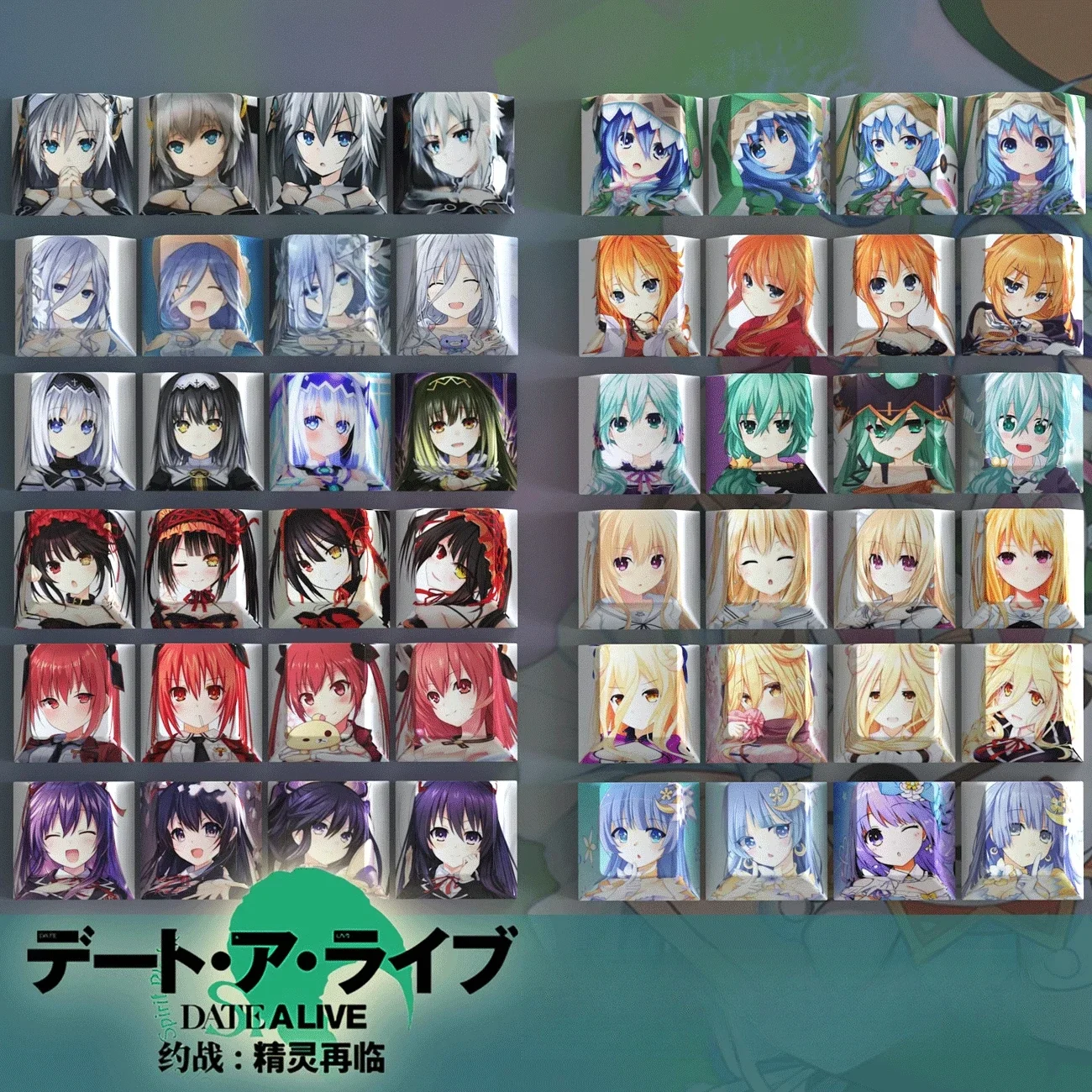 DATE A LIVE Tobiichi Origami Tokisaki Kurumi Four Key Cap PBT Keycap Mechanical Keyboard Anime Customization