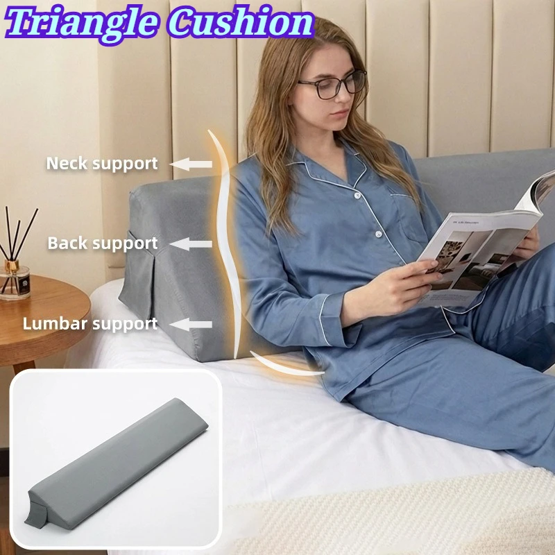 Velvet Wedge Pillow for Sleeping Soft Memory Foam Pillow with Pocket Triangle Sponge Mattress Gap Blocker Relaxing Cervical