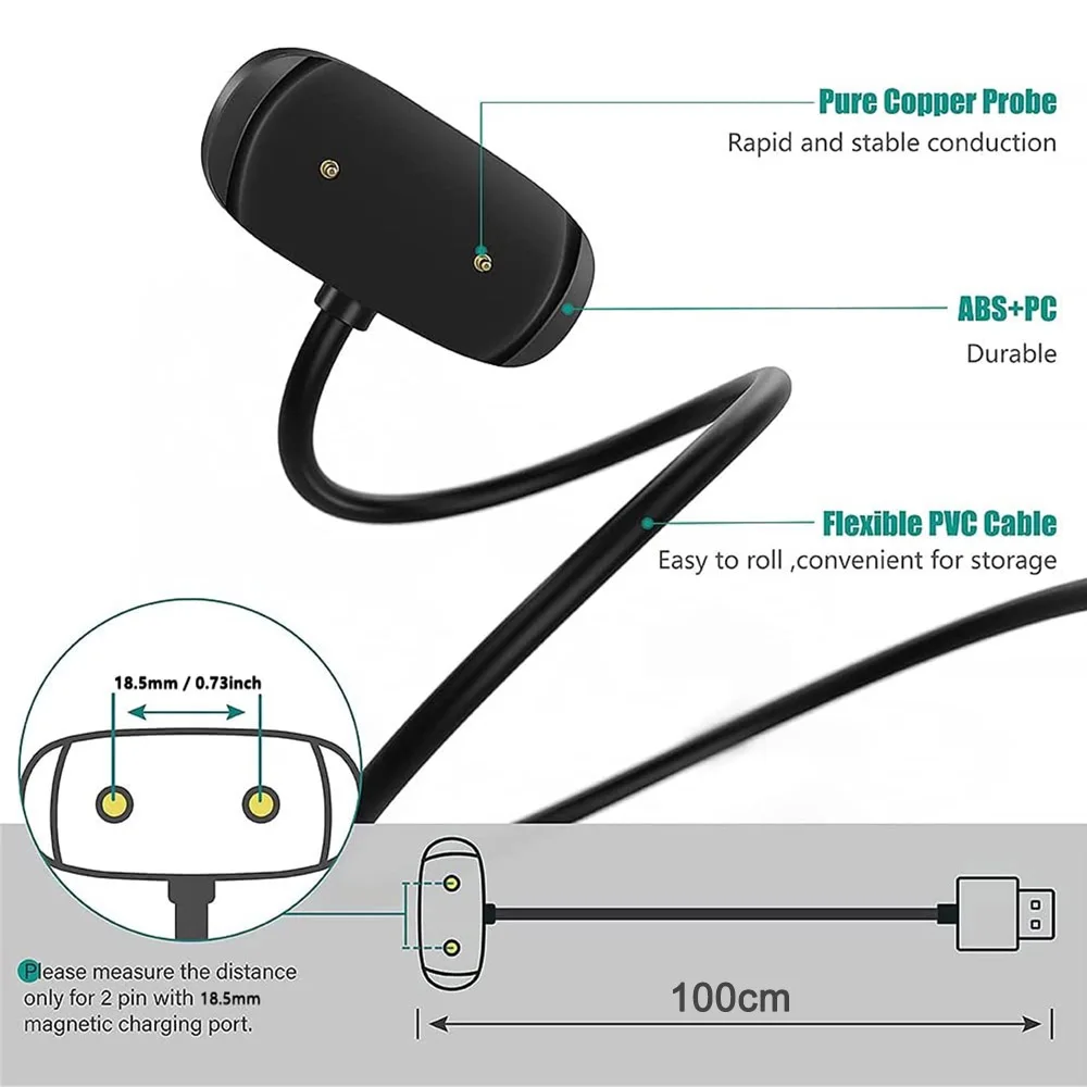 Charger Stand for Amazfit T-Rex 2/ GTR 4/ GTS4/ GTR 3 Pro/ GTS 3 Smart Watch Charging Dock with USB Cable Accessories