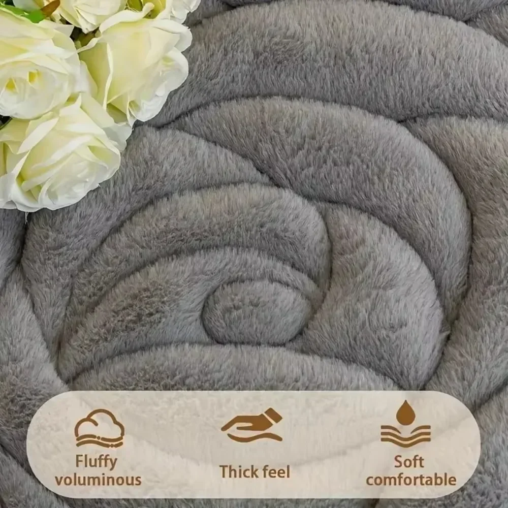 Rose Velvet Shaped Sofa Cushion Winter Thickening Non-slip Sitting Cushion Irregular Leather Cover Plush Senior Sense Cushions