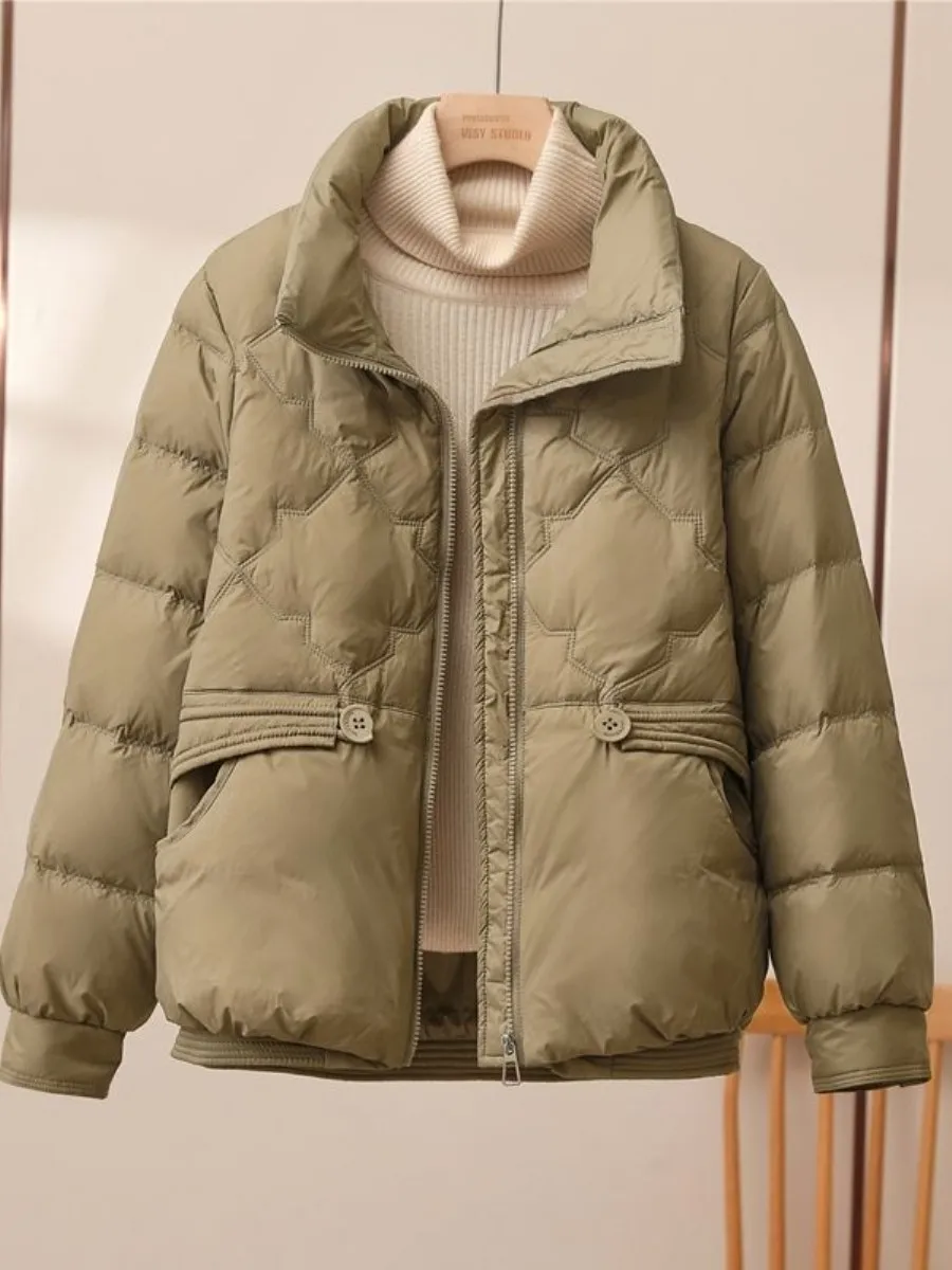 

Short down Cotton Jacket Women's Fashionable Stand Collar Warm Winter Clothes Slimming Cotton Coat Outerwear for 2025 Winter