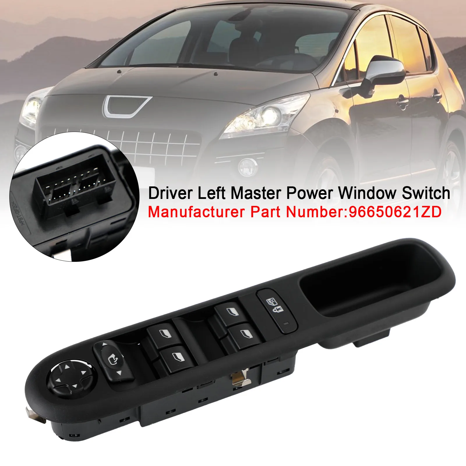 Artudatech Driver Left Master Power Window Switch For Peugeot 3008 5008 96650621ZD