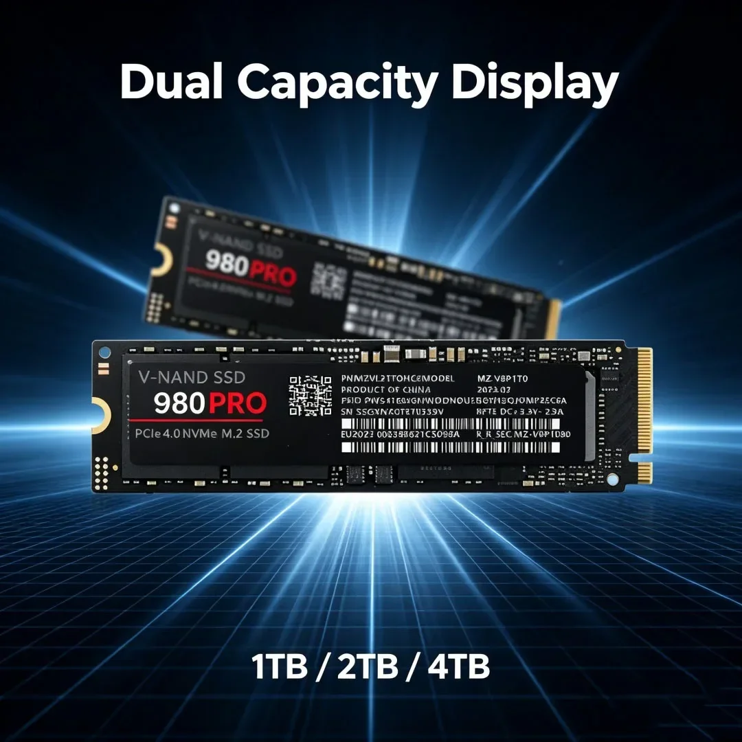 980 Pro M2 2280 NVMe High Speed SSD Hard Disk 1/2/4TB Option, High Read Write Speed Solid State Drive Perfect for Mac