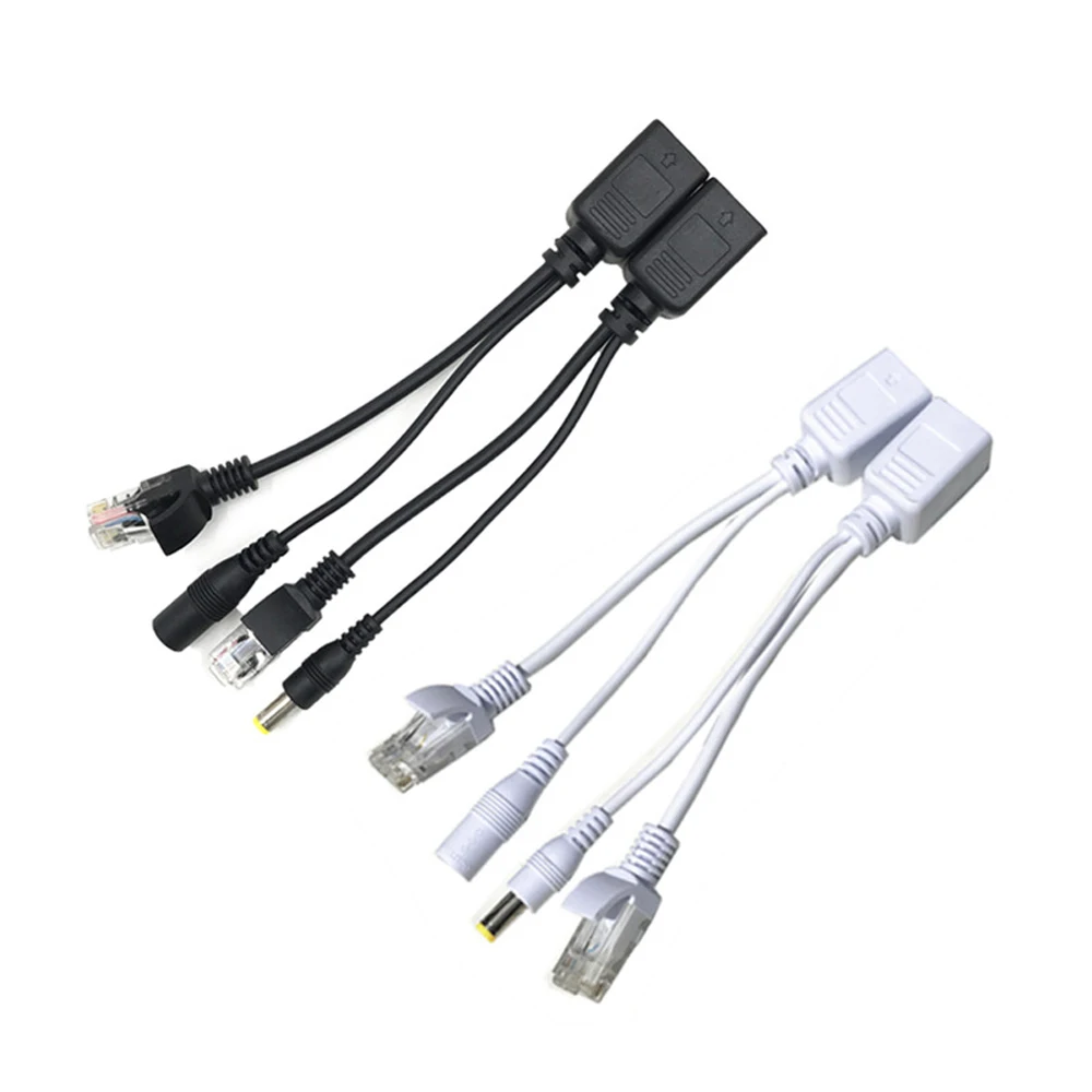 Montions POE Adapter Cable with DC Connector RJ45 Injector + POE Splitter DC Passive Power Over Ethernet for IP Camera System