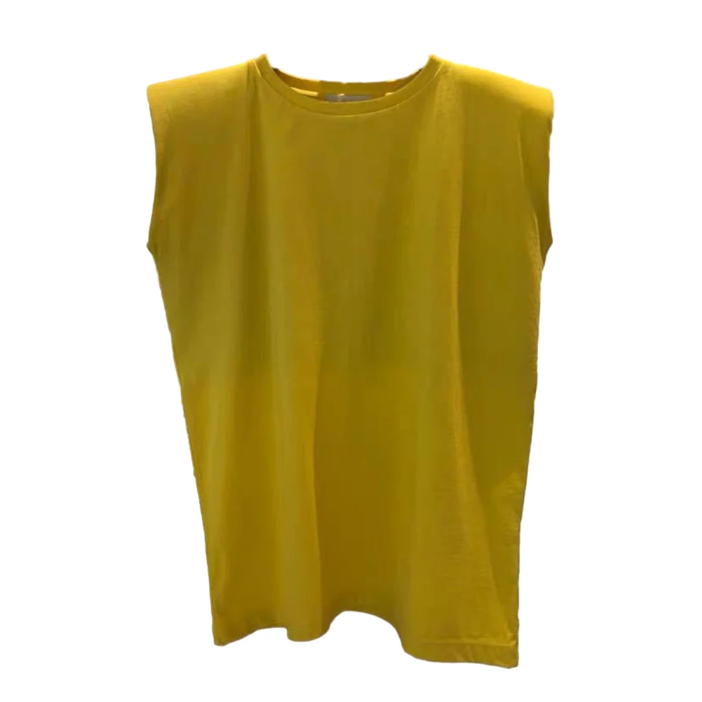 Brand New Vest Pullover Breathable White Dark Brown Y2K T-shirt Fashion Yellow For Outer Wear For Women Korean