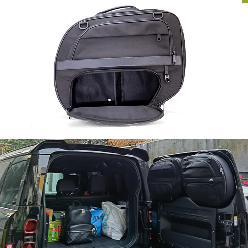 

Custom For Defend 90 110 Car Rear Storage Box Trunk Door Storage Bag Black Bags Storage Car Accessories Interior Rear Door Bag