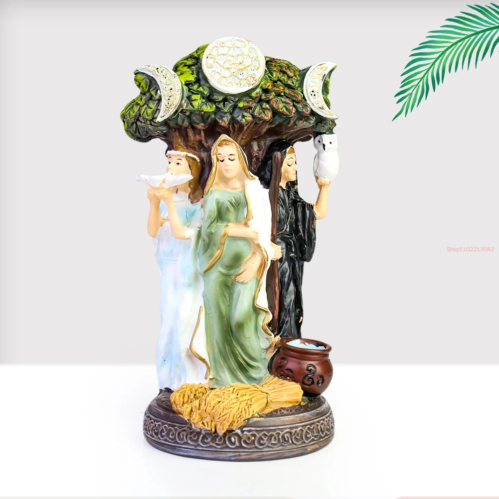 Retro Greece Religion Triple Goddess Artemis Aphrodite Hecate Resin Ornaments Figurines Miniatures Crafts Christmas Home Decor