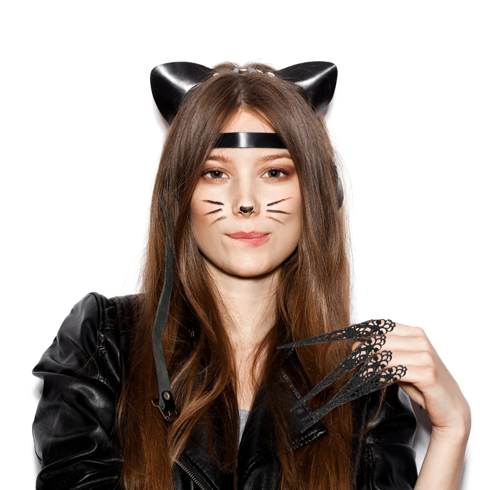 Floral Fingertip Claw Rings 5 pcs Halloween Nail Tips Cosplay Jewelry Fake Claws Party Nail Accessories Decor