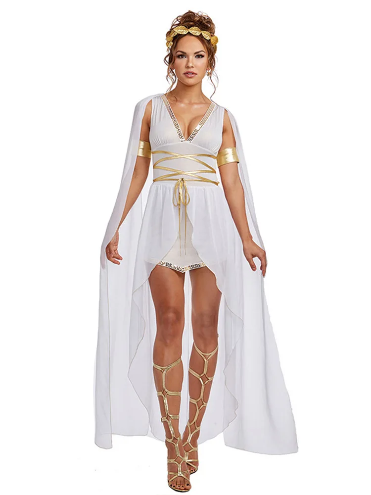 2026 New Arrival Ready to Ship Ancient Greek Goddess DressEgyptian Cleopatra & AthenaCosplayCostumeforHalloweenStagePerformance