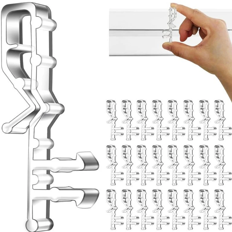 24Pcs Blinds Curtain Clips Horizontal Window Curtains Securing Clamps for Hidden Valance Plastic Sheer