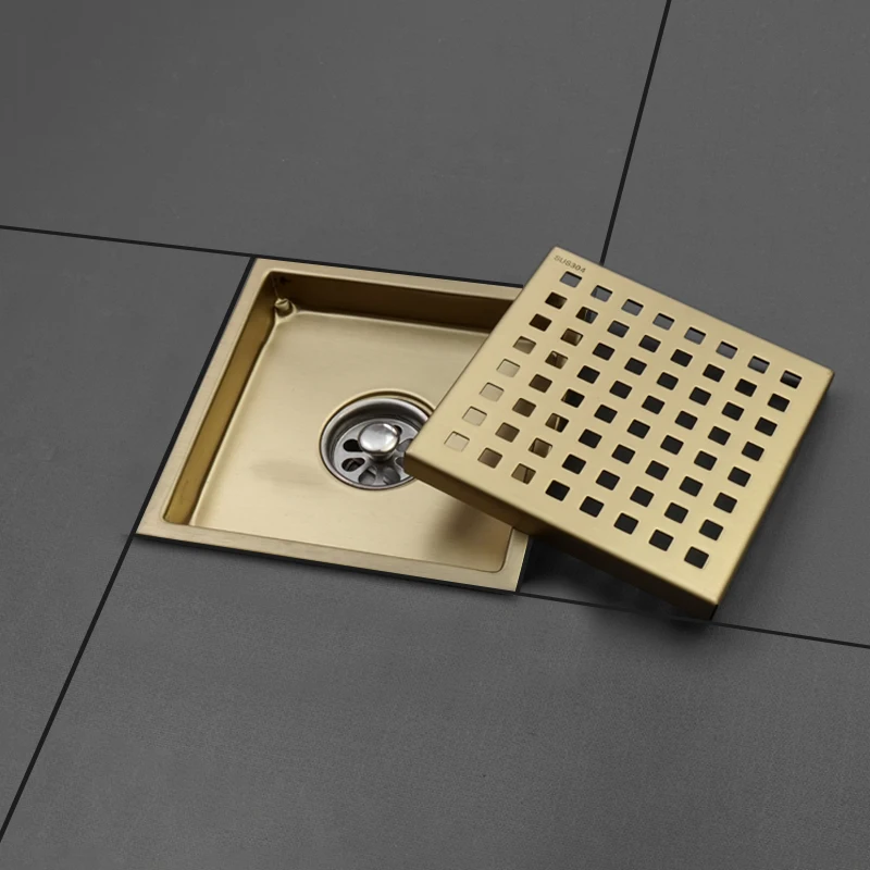 304 Stainless Steel 150MM*150MM Shower Room Floor Drain Filter Square Grid Anti-Odor And Insect-Proof Pipe Drainage