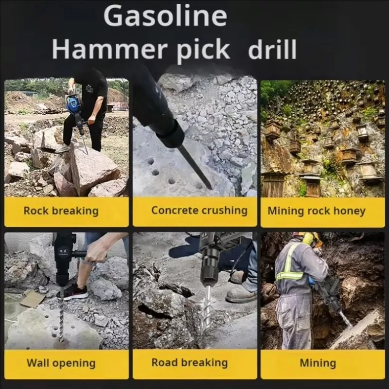 High-power Portable Reaming Hole Drill Crushing Impact Drill Hammer Machine Set Hand Tools