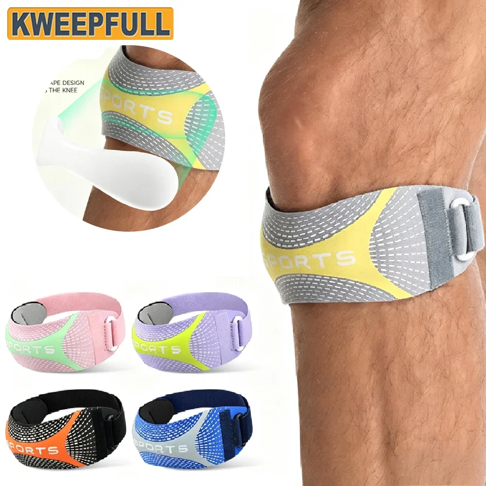 1PCS Patellar Tendon Support Knee Strap, Adjustable Non-Slip Grip Band for Outdoor Sports, Running, Cycling, Hiking & Gym