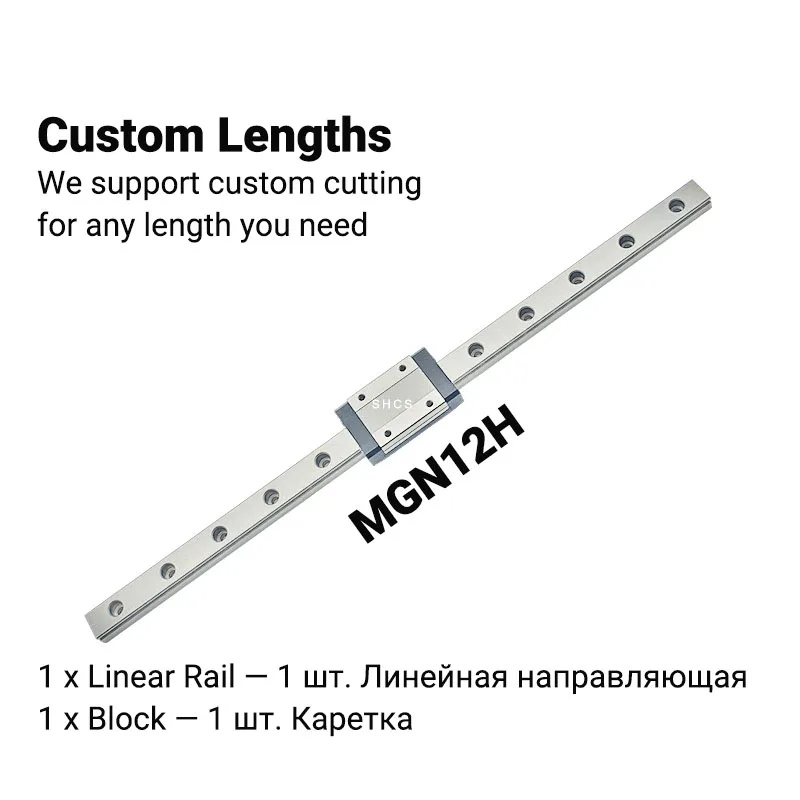 MGN12H MGN12C Stainless Steel Linear Guide Z0 Z1 Preload Block High precision H Class Linear Rail for 3D Printer CNC