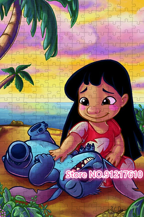 Disney Anime Lilo en Stitch 1000-delige puzzels Brain Burning Game voor kinderen Vakantiecadeau Voorkeurspuzzels