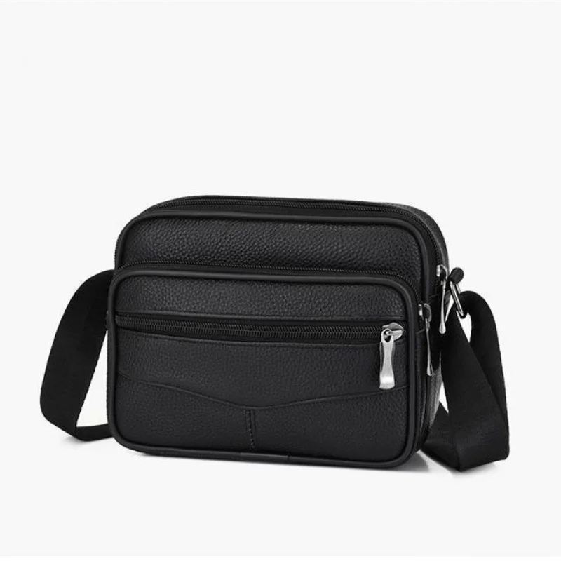 

Деловая повседневная мужская сумка через плечо, новые однотонные сумки на плечо из натуральной кожи