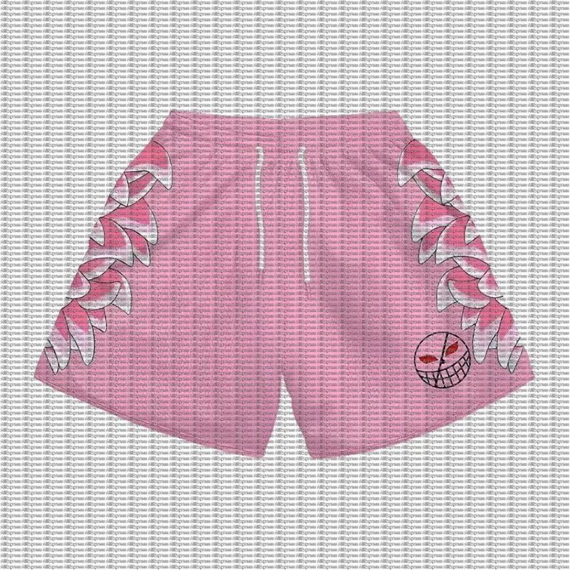 Anime Animation Peripheral Pink Screen Printing Shorts Drawcord Breathable Basketball Sports Casual Shorts for Men and Women