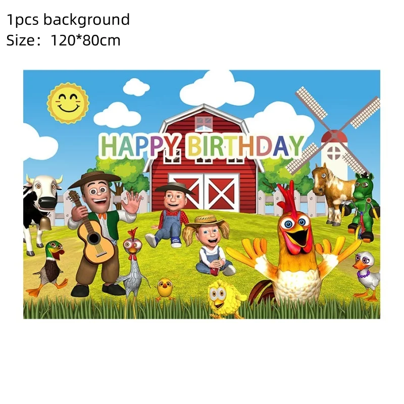 Bauernhof Geburtstag Dekoration Tier Thema Geburtstag Party Liefert Set Geschirr Ballon Platte Tasse Serviette Tischdecke Für Kid Party – Detail 6