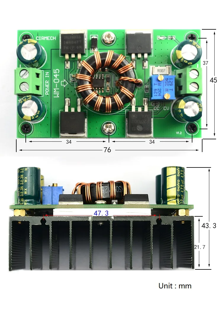 DC-DC Max 300W 10A Automatic Step Up Step Down Boost Buck Converter 5V-30V to 1.25-30V Power Supply Module Voltage Regulator NEW