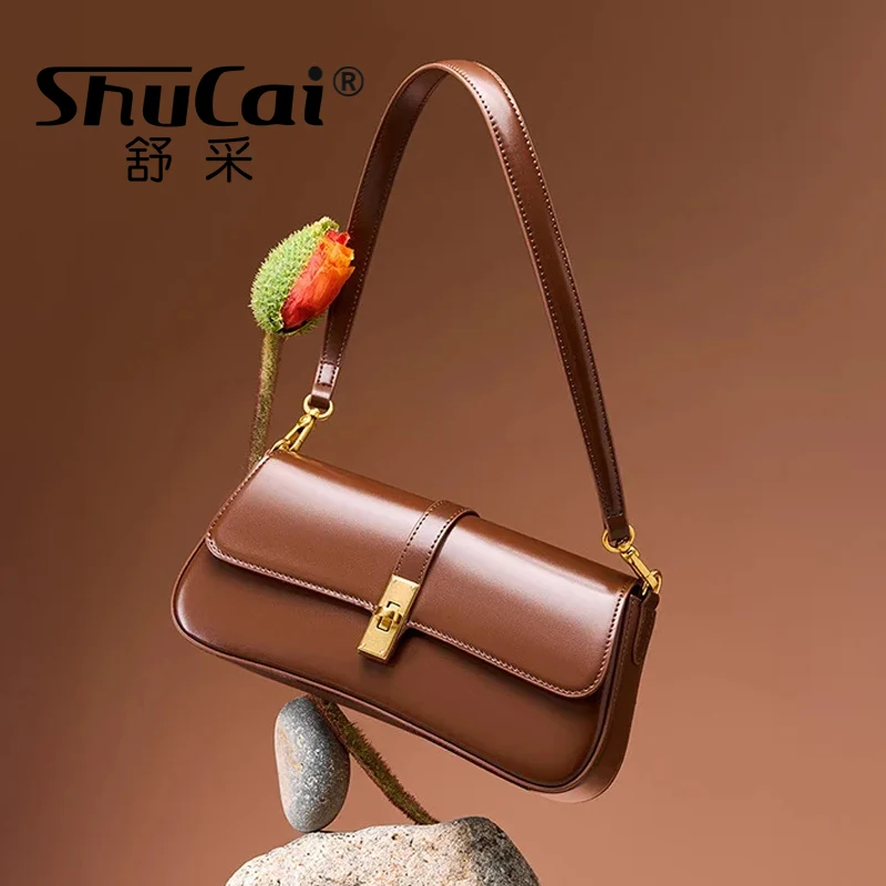 

Underarm Genuine Leather Ladies Handbags Women Vintage Cowhide Shoulder Crossbody Bags Female Luxury Designer High Quality 2025