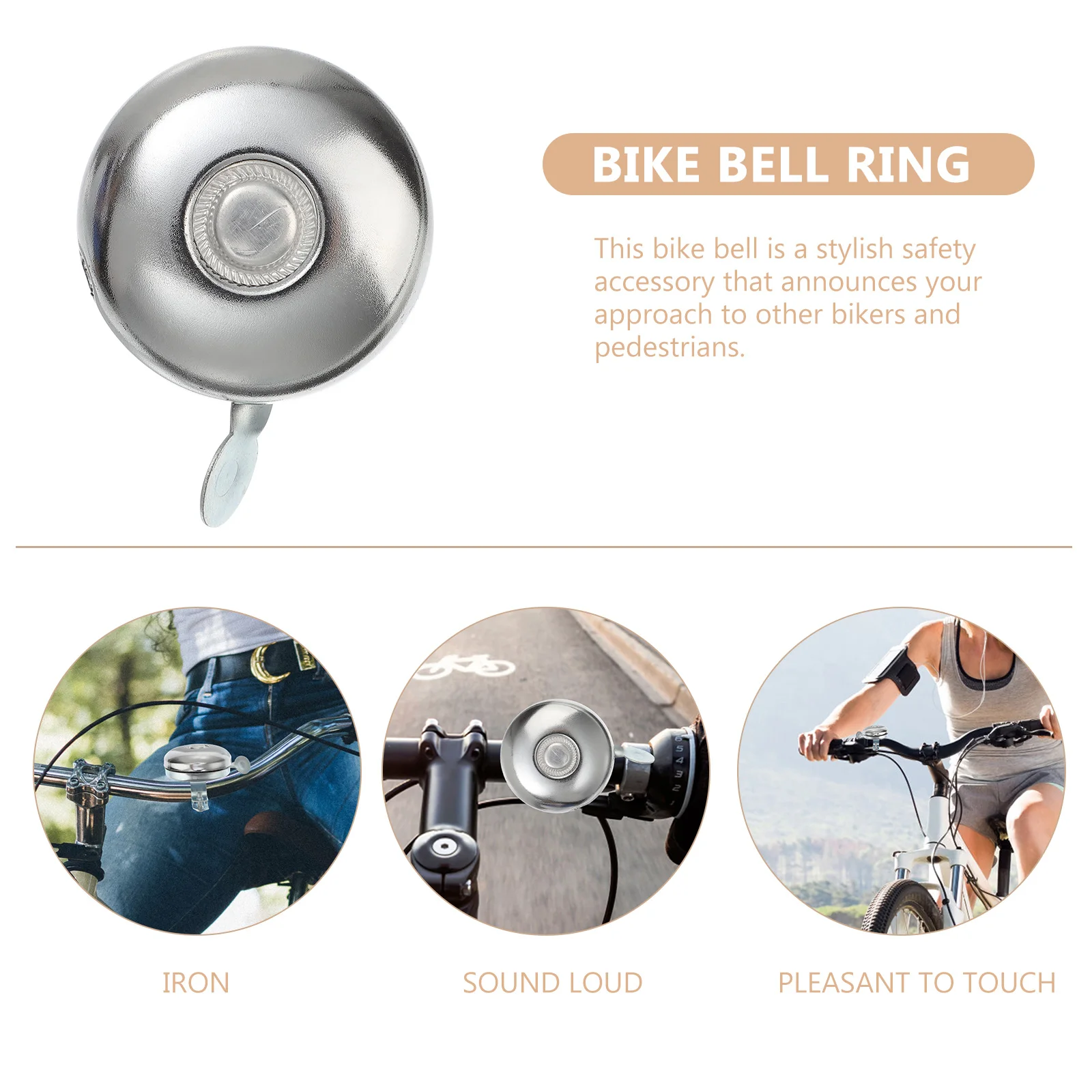 

Retro Bike Bell Loud Clear Sound Safety Accessory Cruiser Bikes Tricycle Handlebars Easy Install Practical Retro