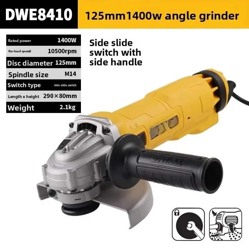 8410/DWE8420 1400W 125mm/150mm Wired Angle Grinder Slide Switch