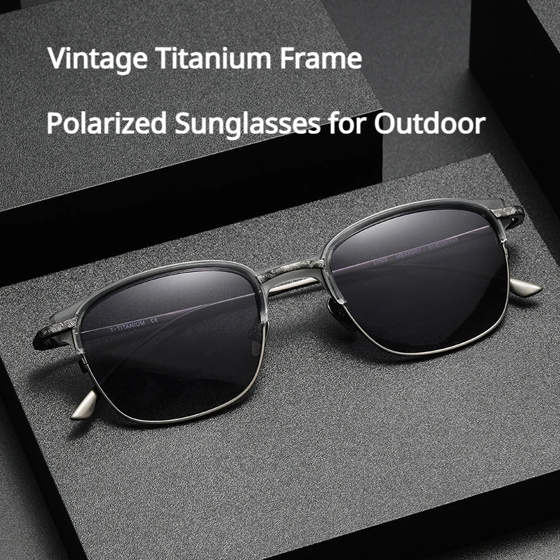 

New Summer Sunglasses Titanium Acetate Frame Anti-UV Polarized Shades For Outdoor Camping Driving Fashionable Sun Shade Eyewear