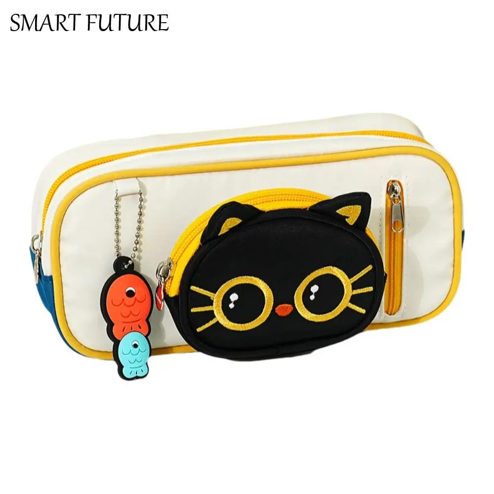 ملحق أنيق سعة كبيرة ثلاثية الأبعاد حقيبة أقلام القط المحمولة مقلمة كرتونية صندوق القلم الإبداعي هدية