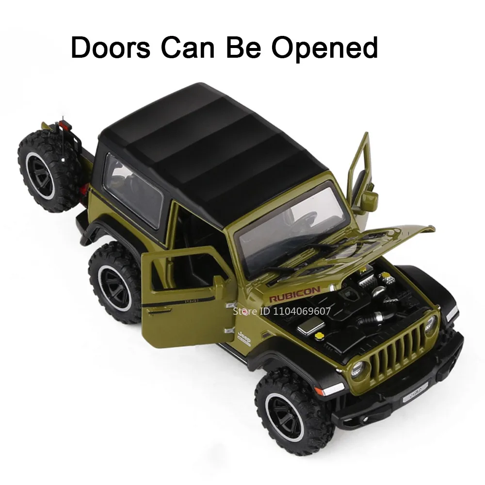1:32 Wrangler Rubicon Tacoma Prado Model Speelgoed Auto Legering Diecast Terreinwagens Geluid Licht Trek Deuren Geopend Kids geschenken